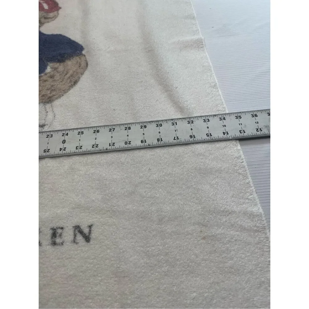 Vintage Polo Ralph Lauren Beach Towel Bear Polo Player Bath Rare Made in USA